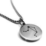 Stainless Steel Libra (Scales) Astrology Constellations Round Medallion Pendant