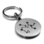 Stainless Steel Sagittarius (Centaur Archer) Astrology Constellations Round Medallion Keychain