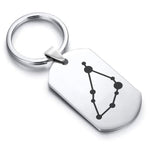 Stainless Steel Capricorn (Sea Goat) Astrology Constellations Dog Tag Keychain - Comfort Zone Studios