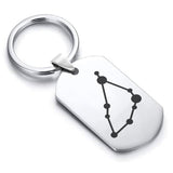 Stainless Steel Capricorn (Sea Goat) Astrology Constellations Dog Tag Keychain - Comfort Zone Studios