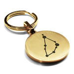 Stainless Steel Capricorn (Sea Goat) Astrology Constellations Round Medallion Keychain
