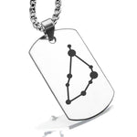 Stainless Steel Capricorn (Sea Goat) Astrology Constellations Dog Tag Pendant - Comfort Zone Studios