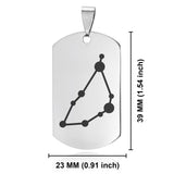Stainless Steel Capricorn (Sea Goat) Astrology Constellations Dog Tag Keychain - Comfort Zone Studios