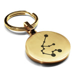 Stainless Steel Aquarius (Water Bearer) Astrology Constellations Round Medallion Keychain