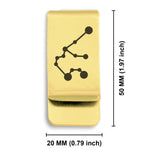Stainless Steel Aquarius (Water Bearer) Astrology Constellations Classic Slim Money Clip