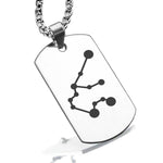 Stainless Steel Aquarius (Water Bearer) Astrology Constellations Dog Tag Pendant - Comfort Zone Studios