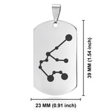 Stainless Steel Aquarius (Water Bearer) Astrology Constellations Dog Tag Keychain - Comfort Zone Studios