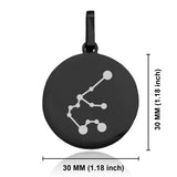 Stainless Steel Aquarius (Water Bearer) Astrology Constellations Round Medallion Pendant