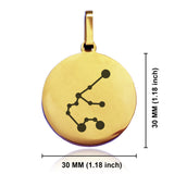 Stainless Steel Aquarius (Water Bearer) Astrology Constellations Round Medallion Pendant