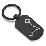 Stainless Steel Pisces (Two Fishes) Astrology Constellations Dog Tag Keychain - Comfort Zone Studios