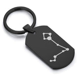 Stainless Steel Pisces (Two Fishes) Astrology Constellations Dog Tag Keychain - Comfort Zone Studios