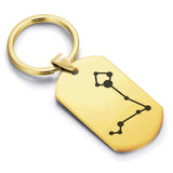 Stainless Steel Pisces (Two Fishes) Astrology Constellations Dog Tag Keychain - Comfort Zone Studios