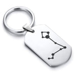 Stainless Steel Pisces (Two Fishes) Astrology Constellations Dog Tag Keychain - Comfort Zone Studios