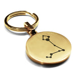 Stainless Steel Pisces (Two Fishes) Astrology Constellations Round Medallion Keychain