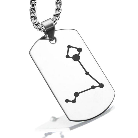 Stainless Steel Pisces (Two Fishes) Astrology Constellations Dog Tag Pendant - Comfort Zone Studios