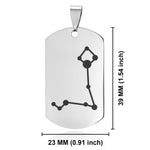 Stainless Steel Pisces (Two Fishes) Astrology Constellations Dog Tag Pendant - Comfort Zone Studios