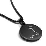 Stainless Steel Pisces (Two Fishes) Astrology Constellations Round Medallion Pendant