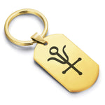 Stainless Steel Antimony Alchemical Symbol Dog Tag Keychain - Comfort Zone Studios