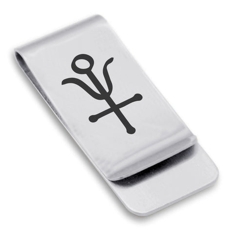 Stainless Steel Antimony Alchemical Symbol Classic Slim Money Clip