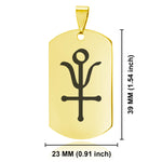 Stainless Steel Antimony Alchemical Symbol Dog Tag Pendant - Comfort Zone Studios