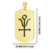 Stainless Steel Antimony Alchemical Symbol Dog Tag Pendant - Comfort Zone Studios