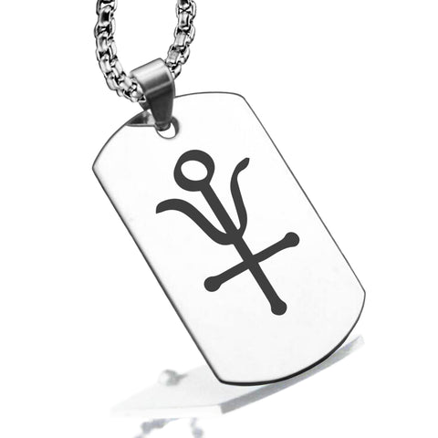 Stainless Steel Antimony Alchemical Symbol Dog Tag Pendant - Comfort Zone Studios