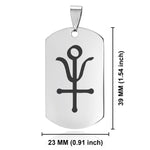 Stainless Steel Antimony Alchemical Symbol Dog Tag Pendant - Comfort Zone Studios