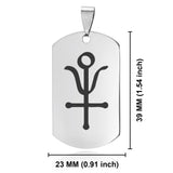 Stainless Steel Antimony Alchemical Symbol Dog Tag Pendant - Comfort Zone Studios