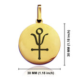 Stainless Steel Antimony Alchemical Symbol Round Medallion Pendant