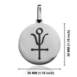 Stainless Steel Antimony Alchemical Symbol Round Medallion Pendant