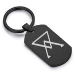 Stainless Steel Arsenic Alchemical Symbol Dog Tag Keychain - Comfort Zone Studios
