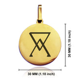 Stainless Steel Arsenic Alchemical Symbol Round Medallion Pendant