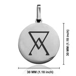 Stainless Steel Arsenic Alchemical Symbol Round Medallion Pendant