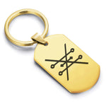 Stainless Steel Copper Alchemical Symbol Dog Tag Keychain - Comfort Zone Studios