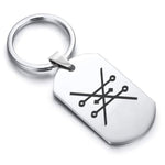 Stainless Steel Copper Alchemical Symbol Dog Tag Keychain - Comfort Zone Studios