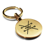 Stainless Steel Copper Alchemical Symbol Round Medallion Keychain