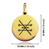 Stainless Steel Copper Alchemical Symbol Round Medallion Pendant