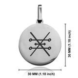 Stainless Steel Copper Alchemical Symbol Round Medallion Keychain