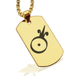 Stainless Steel Gold Alchemical Symbol Dog Tag Pendant - Comfort Zone Studios