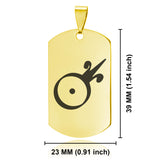 Stainless Steel Gold Alchemical Symbol Dog Tag Pendant - Comfort Zone Studios