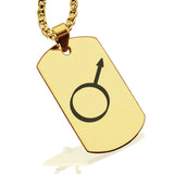 Stainless Steel Iron Alchemical Symbol Dog Tag Pendant - Comfort Zone Studios