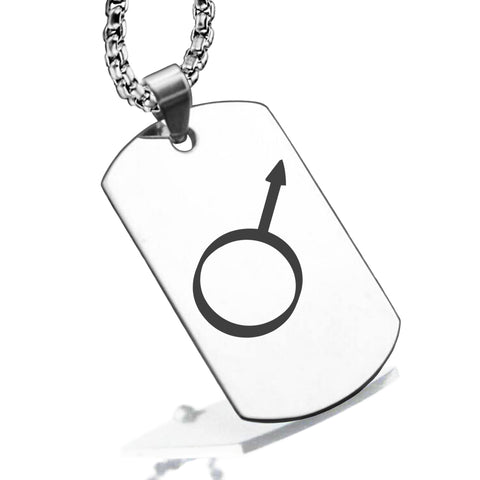 Stainless Steel Iron Alchemical Symbol Dog Tag Pendant - Comfort Zone Studios