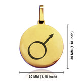 Stainless Steel Iron Alchemical Symbol Round Medallion Keychain