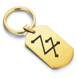 Stainless Steel Lead Alchemical Symbol Dog Tag Keychain - Comfort Zone Studios