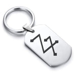 Stainless Steel Lead Alchemical Symbol Dog Tag Keychain - Comfort Zone Studios