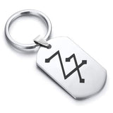 Stainless Steel Lead Alchemical Symbol Dog Tag Keychain - Comfort Zone Studios
