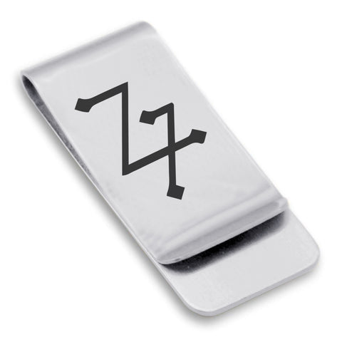 Stainless Steel Lead Alchemical Symbol Classic Slim Money Clip