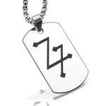 Stainless Steel Lead Alchemical Symbol Dog Tag Pendant - Comfort Zone Studios