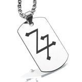 Stainless Steel Lead Alchemical Symbol Dog Tag Pendant - Comfort Zone Studios