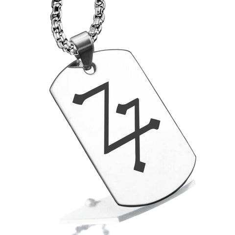 Stainless Steel Lead Alchemical Symbol Dog Tag Pendant - Comfort Zone Studios